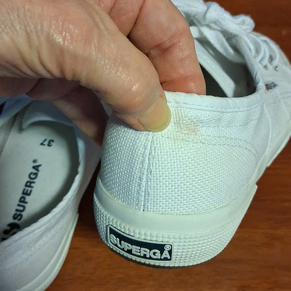 Superga Classic White Canvas Lace Up Sneakers Womens Sz 37/US 6.5M - Picture 11 of 11